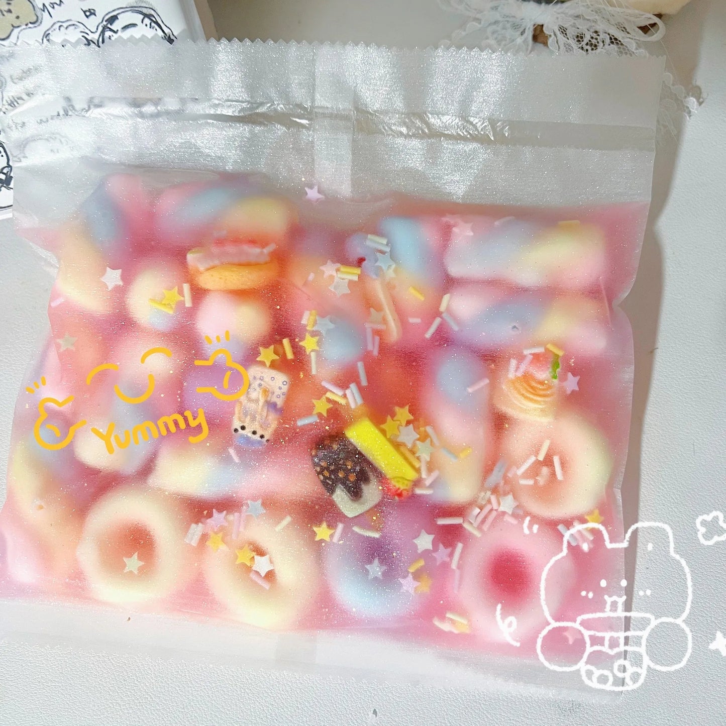 Crunchy Marshmallow Squishy Bag