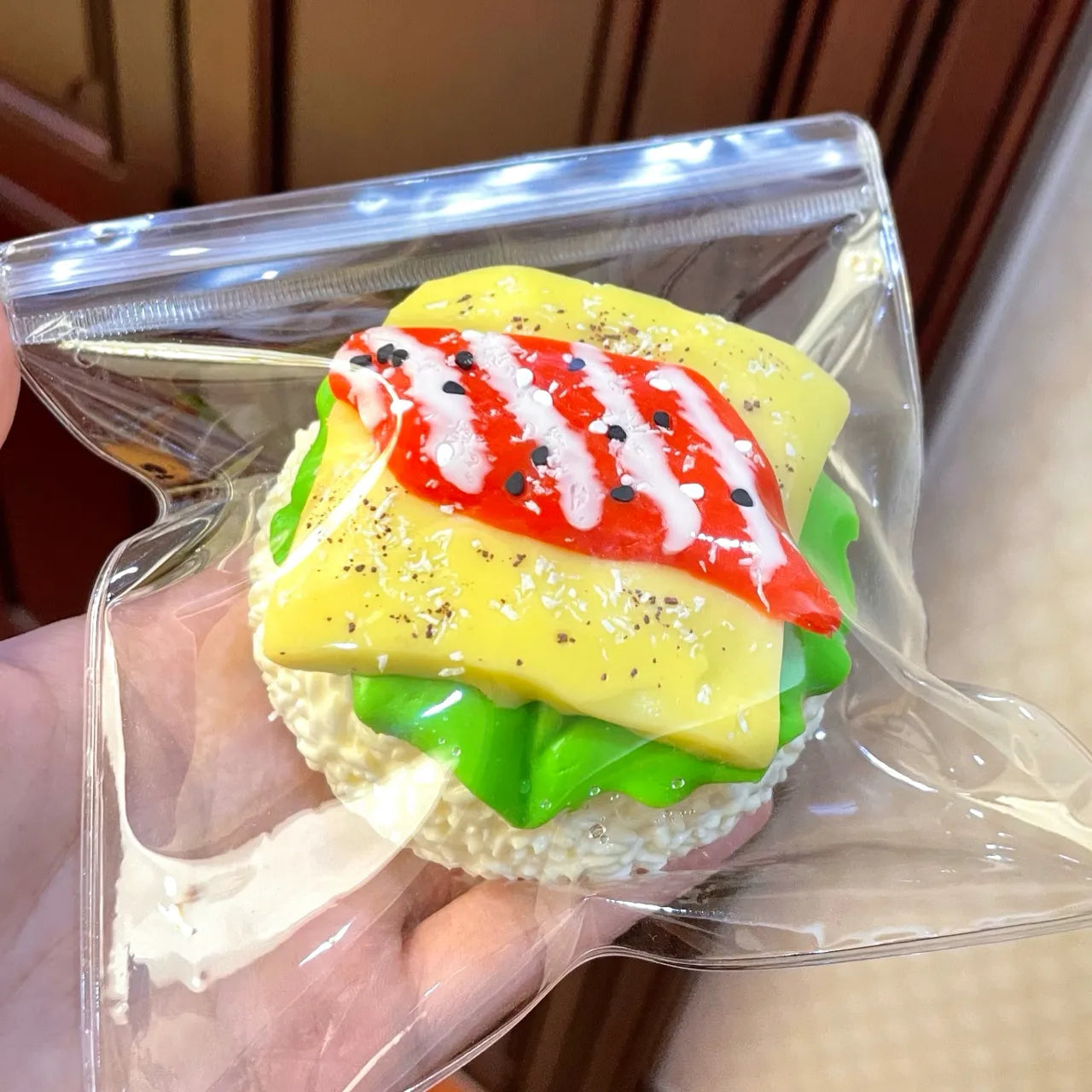 Salmon Rice Burger Taba Squishy Toys