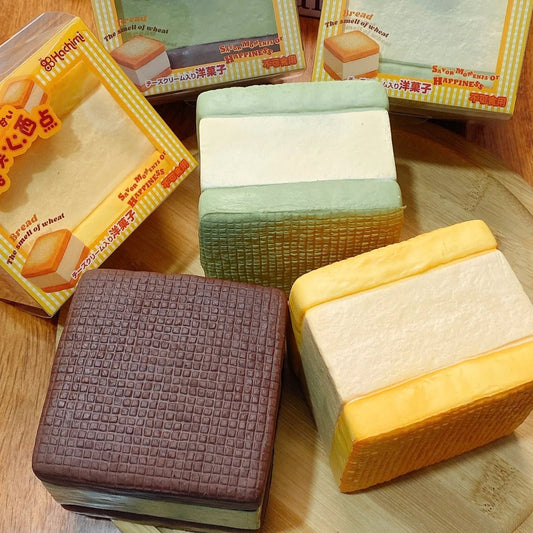 Super Soft & Slow-Rising Cheesecake Sandwich Squishy Toys