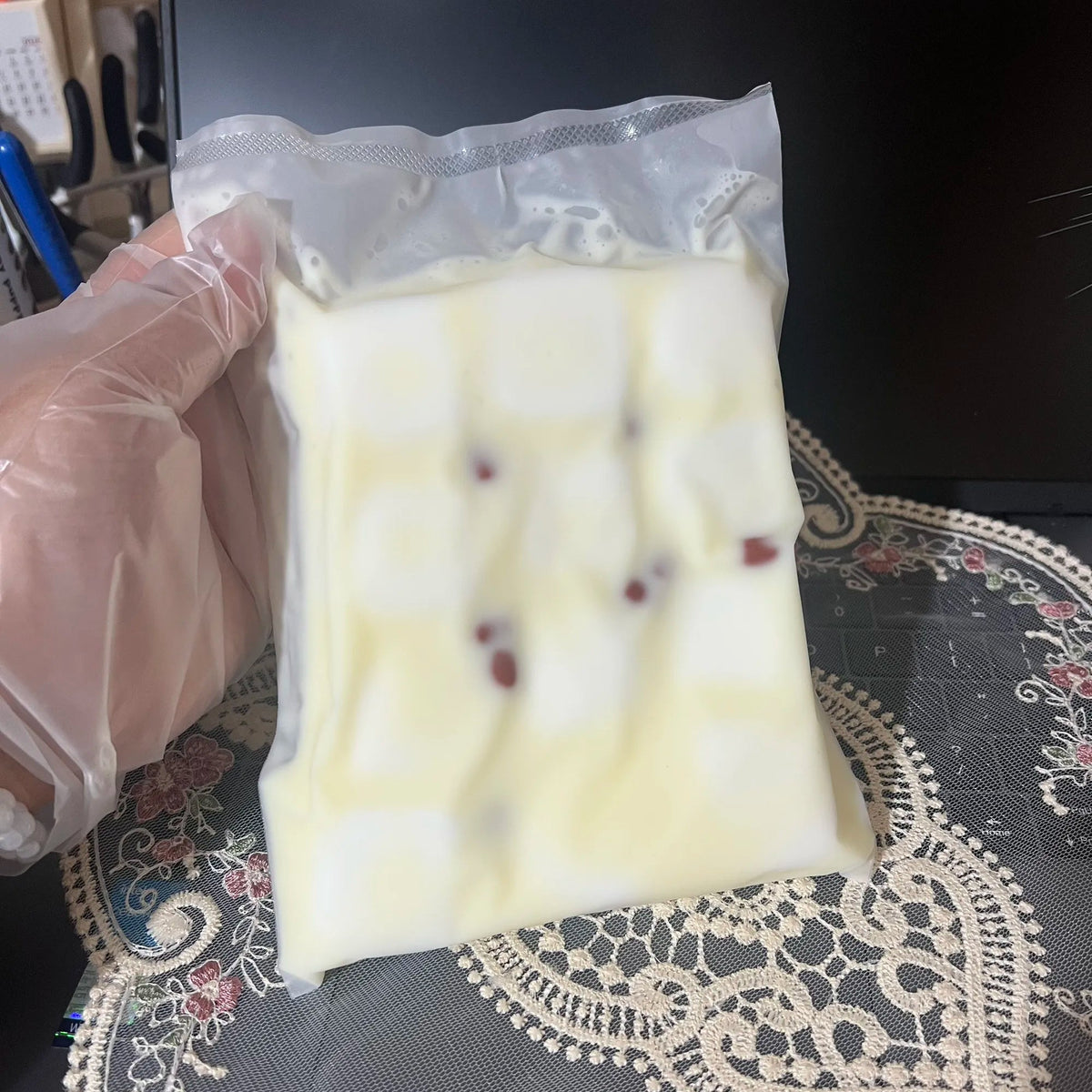 Red Bean Milk Brick Squishy Bag