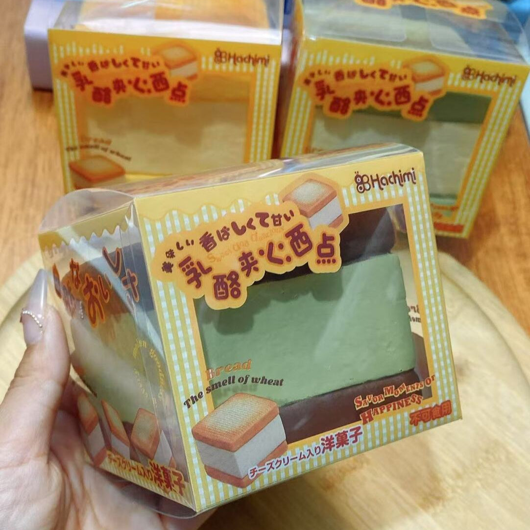 Super Soft & Slow-Rising Cheesecake Sandwich Squishy Toys