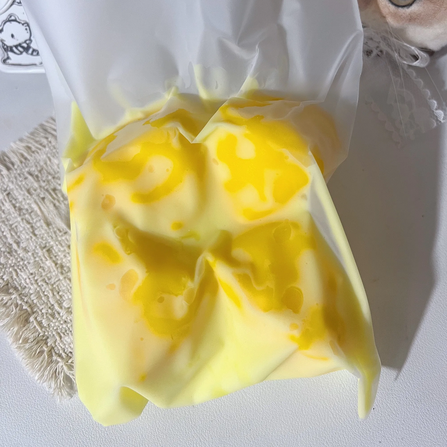 Melty Cheese Soft-Touch Squishy Bag