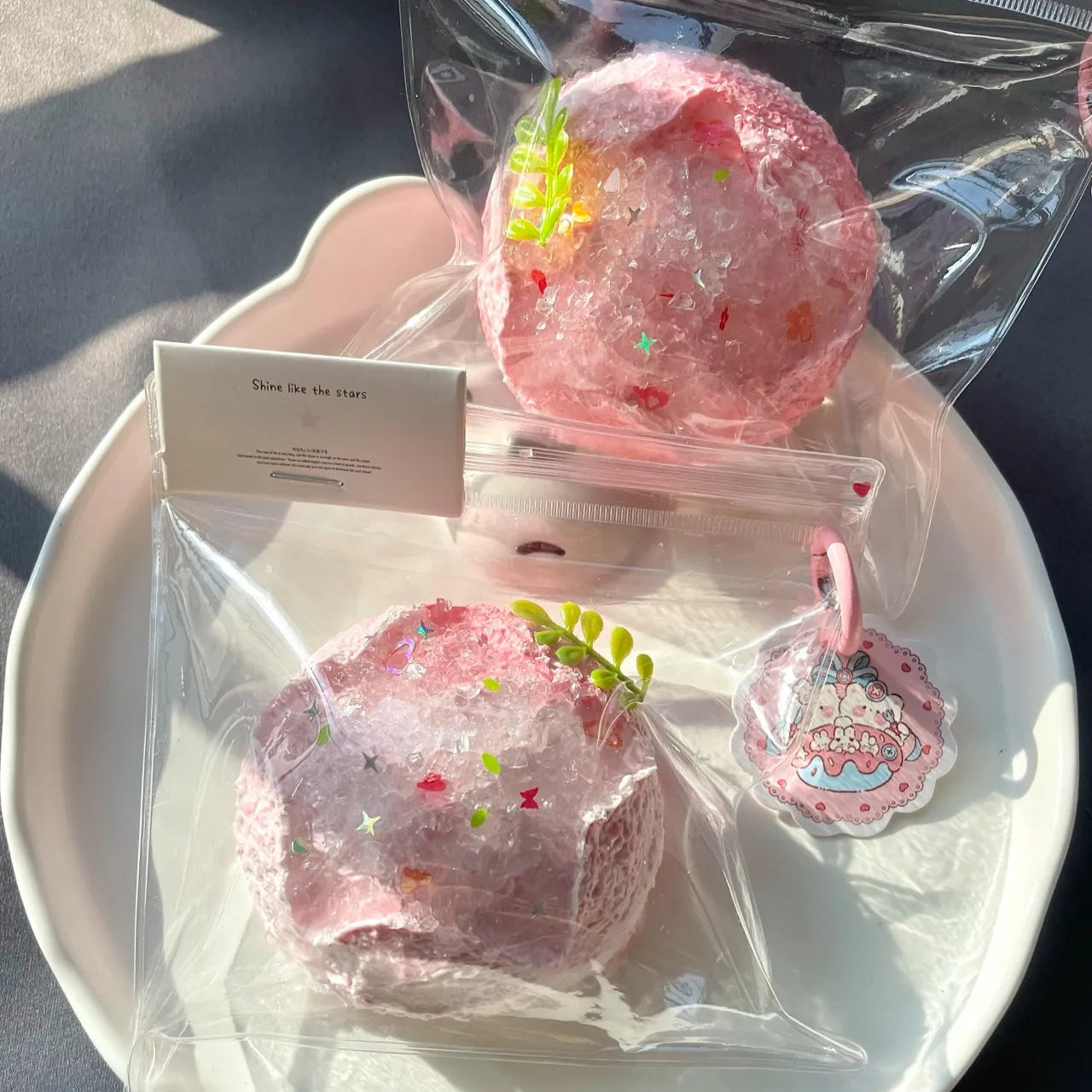 Shaved Ice Peach Cream Ball Taba Squishy Toys