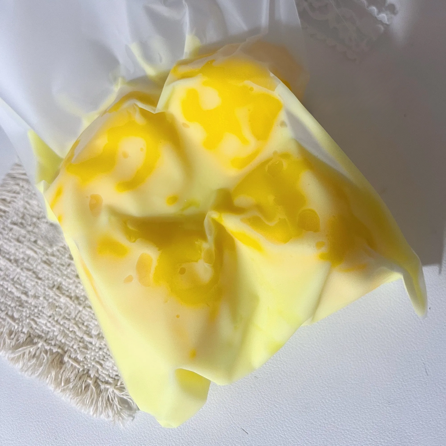 Melty Cheese Soft-Touch Squishy Bag
