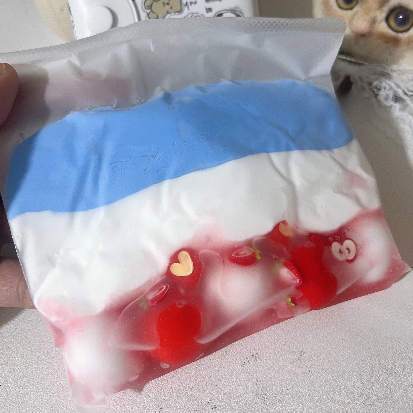 Apple Milky Blue Layered Soft-Touch Squishy Bag