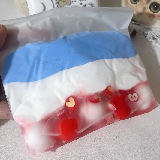 Apple Milky Blue Layered Soft-Touch Squishy Bag