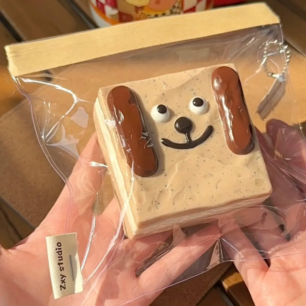 Puppy Black Tea Cake Taba Squishy Toys