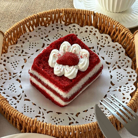 Double-Layer Red Velvet Toast Taba Squishy
