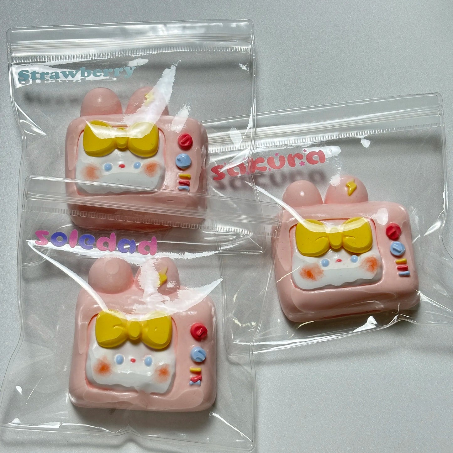 Pink Bunny TV Taba Squishy Toys