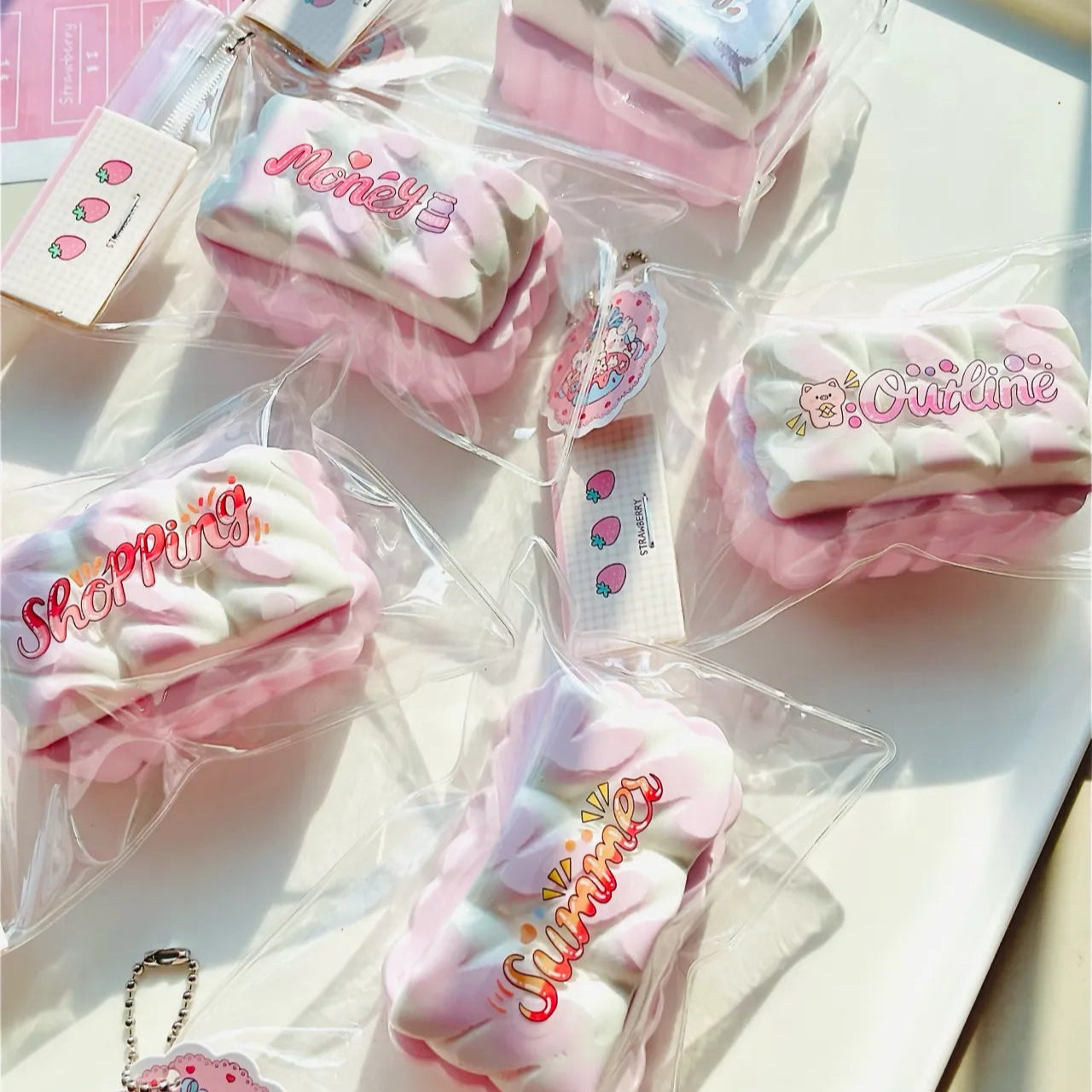 Strawberry Marshmallow Taba Squishy Toys