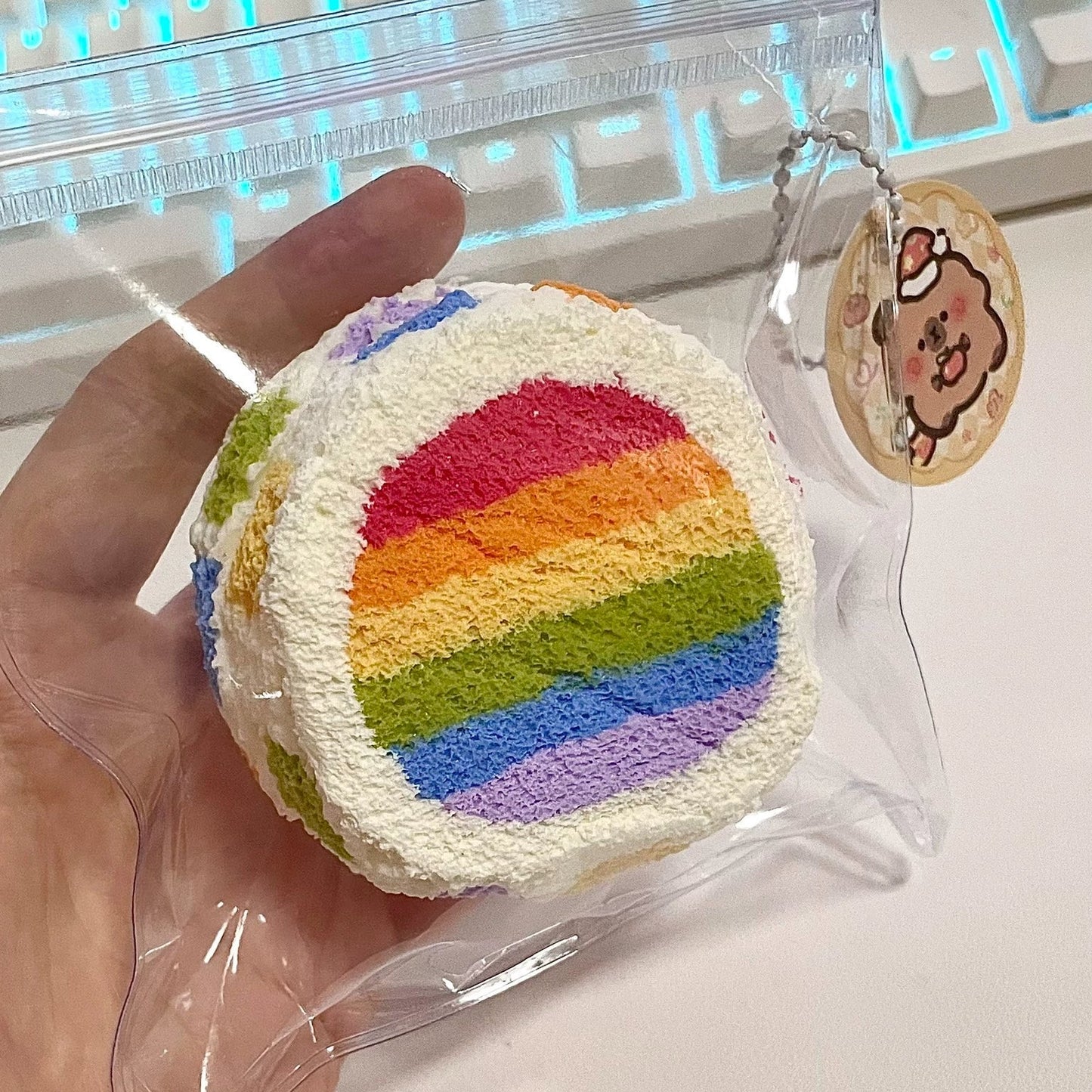 Round Toast Taba Squishy Toys, Rainbow Round Toast Taba Squishy Toys